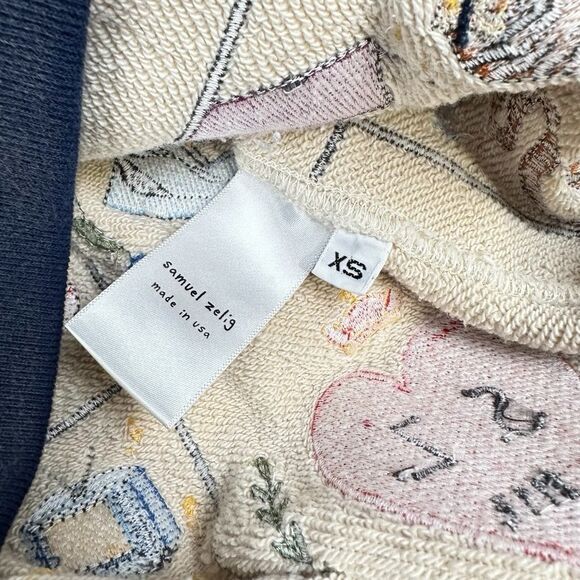 Samuel Zelig Gallery 002 Hoodie Size XS Oatmeal Embroidered - Picture 6 of 7